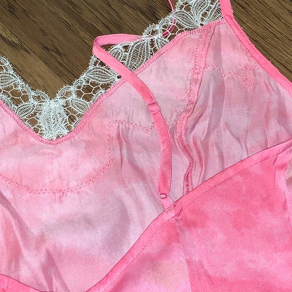 FREE PEOPLE Pink Spaghetti Strap Bodysuit top! - Picture 9 of 10